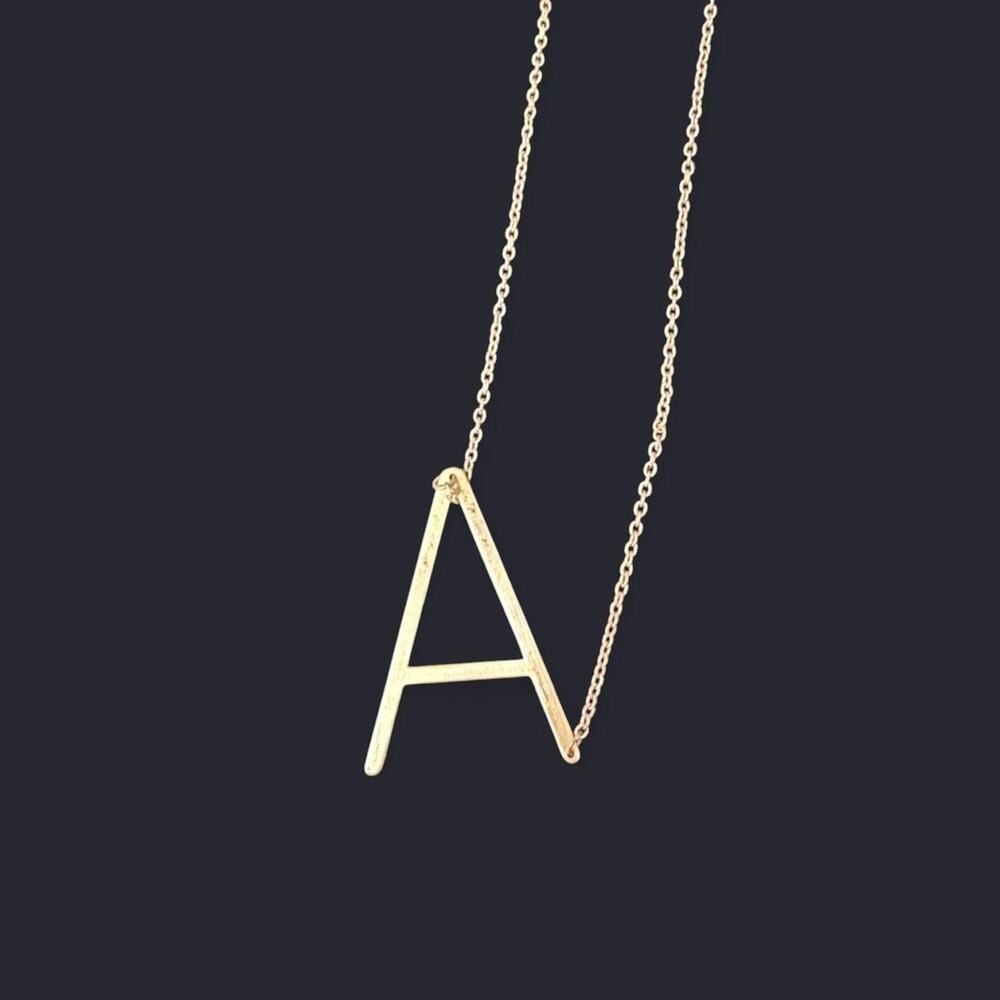 Gold plated monogram letter A necklace